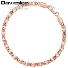 Davieslee Womens Bracelet Chain 585 Yellow White Rose Gold Filled Snail Link 4mm 18cm 20cm 23cm LGB263 2024 - buy cheap