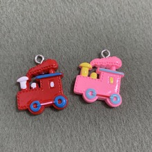 50PCS Resin Red Pink Train Pendant DIY Accessories Charms Handmade Necklace Keychains Earrings 2024 - buy cheap