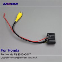 RCA адаптер для проводов кабеля для Honda Fit 2013 2015 2016 2017 камера заднего вида/оригинальный видео вход конвертер-соединитель 2024 - купить недорого