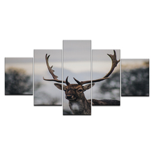 5 Panels Deer Canvas Prints Painting Elk Animal Wall Art 5 Panels Frame Picture Modules Poster For Living Room Decor Artwork 2024 - buy cheap