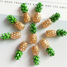50pcs 19*24mm Gold Color Oil Drop Pineapple Charm Pendant for DIY Handmade Women Fashion Jewelry Making wholesale 2024 - buy cheap