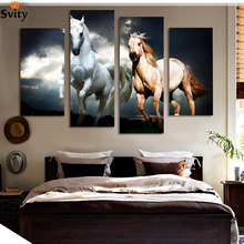 4 Ppcs Horse Painting Canvas Wall Art Picture Home Decoration Living Room Canvas Print Modern Painting--Large Canvas 2024 - buy cheap