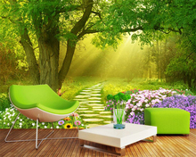 3D wallpaper home decoration sofa living room custom wallpaper flowers butterfly forest fresh photo  wallpaper Beibehang 2024 - buy cheap