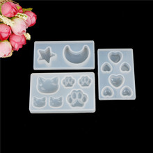 Molde de silicona líquida para manualidades, herramientas de moldes de resina con colgante de gato, Luna, estrella, HeartClaw, 1 Uds. 2024 - compra barato