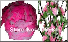Flores de malla de doble color rosa y blanco, material de medias de nailon para accesorios de flores DIY para decoración de bodas en el hogar, 20 unids/lote 2024 - compra barato