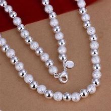 N086 Silver Color Necklaces Silver 925 Jewelry Pendant Fashion Jewelry 8mm Bean Necklace /bwmaknta Cieakzla 2024 - buy cheap