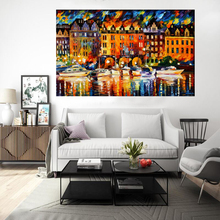 Hand Painted Abstract Oil Painting On Canvas Wall Art Pictures The City Landscape For Living Room Decoration Bedroom Decor 2024 - buy cheap