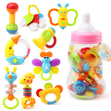 Baby Rattles Set Colorful Hand Shake Bell Ring Rattle Teether Infant Teething Funny Games Toys Gift Set with Giant Baby Bottle 2024 - buy cheap
