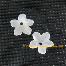 Tampas de plástico acrílicas para miçangas, acessórios decorativos com desenho de estrela e flor branco com 11mm, novo, 200 2024 - compre barato