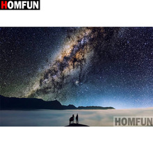 HOMFUN-pintura de diamante 5D Diy "escena nocturna del cielo", bordado de diamantes de imitación redondos/cuadrados, estilo punto de cruz, decoración del hogar, A17337 2024 - compra barato