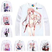 Coolprint Japanese Anime Shirt Mirai Nikki T-Shirts Multi-style Long Sleeve Yuno Gasai Cosplay Costume Kawaii Gift 2024 - buy cheap