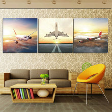 5D Diy Diamond Embroidery Sunset Airplane Diamond painting Full square round mosaic rhinestone picture triptych Decor home C991 2024 - buy cheap