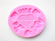 Molde de silicona con forma de corazón y oso envío gratis Decoración de Pastel Fondant pastel 3D molde de silicona de grado alimenticio 024 2024 - compra barato