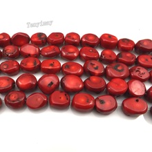 5 Strands 16"/Strand Natural Oblate Coral Loose Beads, Coral Accessories, 30mm Irregular Stone Shape Coral Beads 2024 - buy cheap