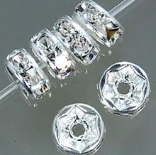 Cuentas espaciadoras de cristal checo, cuentas redondas de Metal, chapadas en plata, diamantes de imitación, fabricación DIY z3667, 6mm, 8mm, 10mm, 12mm, 100 unids/lote 2024 - compra barato