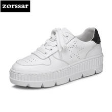 {Zorssar} 2018 Genuine Cow Leather Flat loafers Women Sneakers High Quality Comfortable Flats Casual shoes Women Platform shoes 2024 - buy cheap