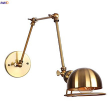 IWHD Gold Retro LED Vintage Wall Lamp Beside Bedroom Stair Swing long Arm Wall Light Fixtures Wandlamp Lampara Pared Industrial 2024 - buy cheap