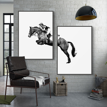 Carteles e impresiones en lienzo de carreras de caballos, arte minimalista, cuadro decorativo de pared, estilo nórdico, decoración del hogar, blanco y negro 2024 - compra barato