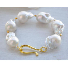 Luck Pearl Jewellery,8 pulgadas 19mm Color blanco barroco Keshi renacido pearl bracelet,handwork fashion women gift bracelet 2024 - compra barato