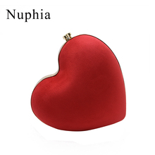 Nuphia New Suede Heart Shape  Evening Clutches and Evening Bags Women Handbags with Shoulder Chain 2024 - buy cheap
