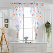 2019 New Arrival Window Curtains Leaves Sheer Curtain Tulle Window Treatment Voile Drape Valance 1 Panel Fabric Voile Curtain 2024 - buy cheap