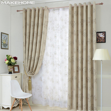 MAKEHOME Pastoral Floral Printed Curtains for Living Room Bedroom Elegant and Quiet Style Blackout Curtains Home Voile Tulle 2024 - buy cheap