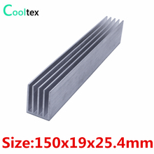 Radiador de calor de alumínio, 150x19x25.4mm, dissipador de calor, chip led, refrigeração, cooler eletrônico 2024 - compre barato
