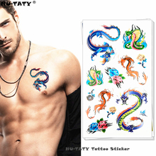 Nu-TATY Colorful Snake Dragon Temporary Tattoo Body Art Flash Tattoo Stickers 17*10cm Waterproof Fake Tatoo Car Styling Sticker 2024 - buy cheap