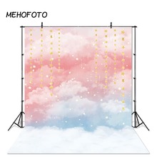 MEHOFOTO Радужный фон для детской фотосъемки с белыми облаками украшение для дня рождения фоны для фотосъемки новорожденных фон для фотостудии 2024 - купить недорого