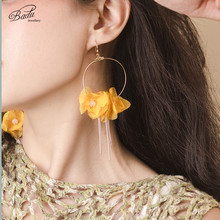 Badu-pendientes colgantes de Cobre dorado para mujer, aretes grandes de hilo bohemio, joyería Bohemia para vacaciones, venta al por mayor 2024 - compra barato