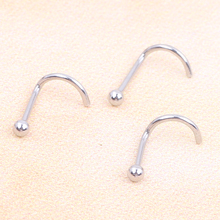 Silver Nose Rings Ball Nostril  Screw Studs Body Piercing  100pcs  0.8*6.5*2mm Piercing Nose Jewelry 2024 - buy cheap