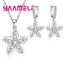 Newly Crystal Rhinestone Five Leaves and Flowers Jewelry pendants Necklace 925 Pure Silver for women Fine Jewelry 2024 - buy cheap