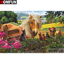 HOMFUN Full Square/Round Drill 5D DIY Diamond Painting "Horse scenery" Cross Stitch 5D Home Decor A01238 2024 - buy cheap