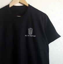 Sugarbaby Привет, я мусор черный унисекс рубашка с коротким рукавом модная футболка Tumblr забавные женские модные летние рубашки 2024 - купить недорого