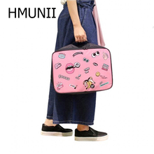 HMUNII  Fashion Creative Packing Cube Suitcase Women's Travel Bags Hand Luggage Bag Large Capacity Duffle Bag Travel Handbag 2024 - buy cheap