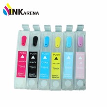 T0801-T0806 Refillable Ink Cartridge for Epson R265 R285 R360 RX560 RX585 RX685 P50 PX650 PX700 PX800  PX720 PX810 PX820 Printer 2024 - buy cheap