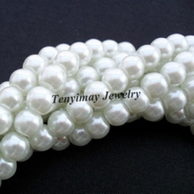 Venta al por mayor 5 hebras 85 cm/hebra 10mm perla de cristal de imitación blanca cuentas sueltas para DIY 2024 - compra barato