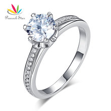 Peacock Star 6 Claws Prong 925 Sterling Silver Wedding Promise Engagement Ring 1.25 Ct Jewelry CFR8257 2024 - buy cheap