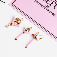 Free Shipping 10Pcs Kawaii Enamel Alloy Bracelet Necklace Charms Pendant DIY Jewelry Accessories Cute Truncheon Mace Charm 2024 - buy cheap