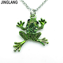 JINGLANG-colgante de cristal con forma de rana para hombre, cadena de eslabones, joyería 2024 - compra barato