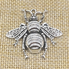 Colgante de abeja de 35x40mm, 10 Uds., Color plata antigua, bricolaje, fabricación de joyas, Artesanías hechas a mano 2024 - compra barato