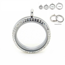 10pcs/lot 316L Stainless Steel Waterproof Screw Floating Locket Pendant With Rhinestone Living Memory Locket For Women 2024 - buy cheap