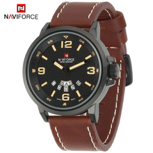 Wholesale Naviforce Fashion Brand Leather Waterproof Date Day Hours Quartz Clock Army Military Men Sport Watch Relogio Masculino 2024 - buy cheap