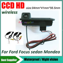 2,4G Беспроводная CCD HD автомобильная парковочная камера заднего вида для Ford Focus sedan Mondeo Водонепроницаемая камера заднего вида ночного видения 2024 - купить недорого