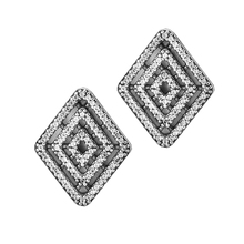 Женские серьги-гвоздики из серебра 925 пробы, с геометрическим рисунком 2024 - купить недорого