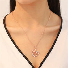 TTLIFE уникальное ожерелье в виде сердца, цвет розового золота, ювелирные изделия, подарок для матери, мам, буквы, подвеска в виде сердца, ожерелье, оптовая продажа 2024 - купить недорого