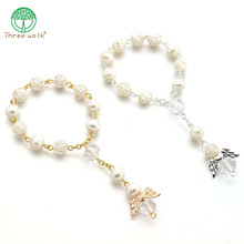 Acrylic Rose Flower Beads Religious bracelet Catholic Rosary Jesus Crucifix Stars Mary Centerpiece 2024 - buy cheap