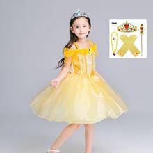 Disfraz de princesa bella para niña, tutú sin hombros, vestido de Navidad 2024 - compra barato