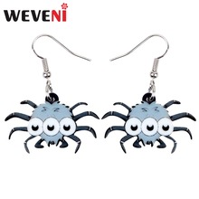 WEVENI Acrylic Halloween Cute Spider Earrings Drop Dangle Cute Funny Animal Jewelry For Women Girls Party Decoration Charms Gift 2024 - buy cheap