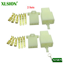 XLSION 2 Set 3 Pins Electrical Wire Connector Terminal Harness Plug Socket For Go Kart ATV Scooter Moped Pit Pocket Mini Bike 2024 - buy cheap